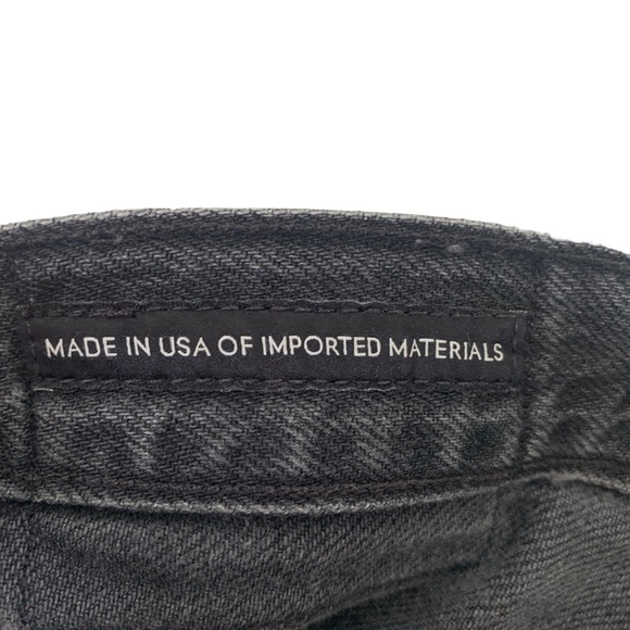 ARITZIA Talula X Agolde High Rise Taper Jeans Raw Hem Black Wash Women’s Size 28 - Picture 13 of 16